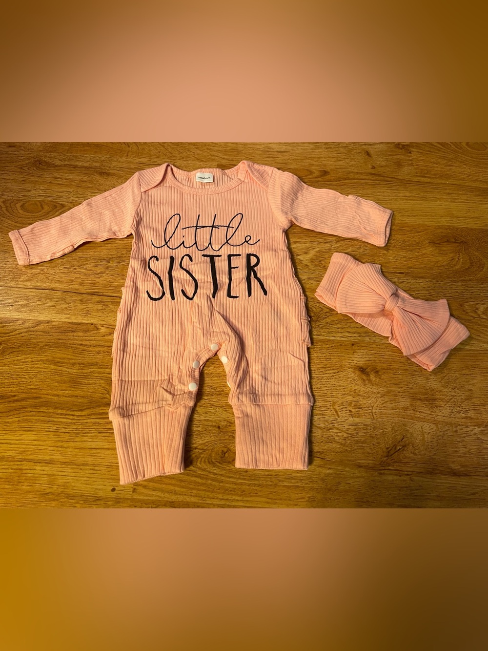 NWOT Pink One Piece with Headband
